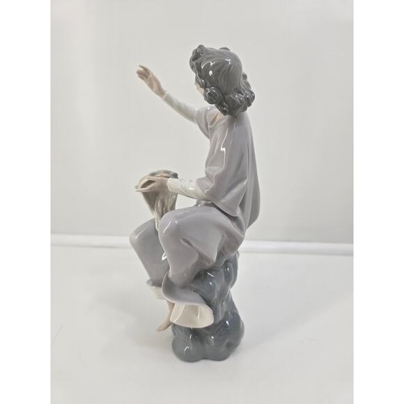 LLADRO Angel with Tambourine # 1320 Angel Sitting on Rock Spain - Picture 2 of 6
